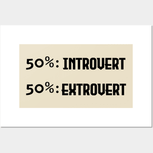 Introvert and Extrovert - Black Lettering Posters and Art